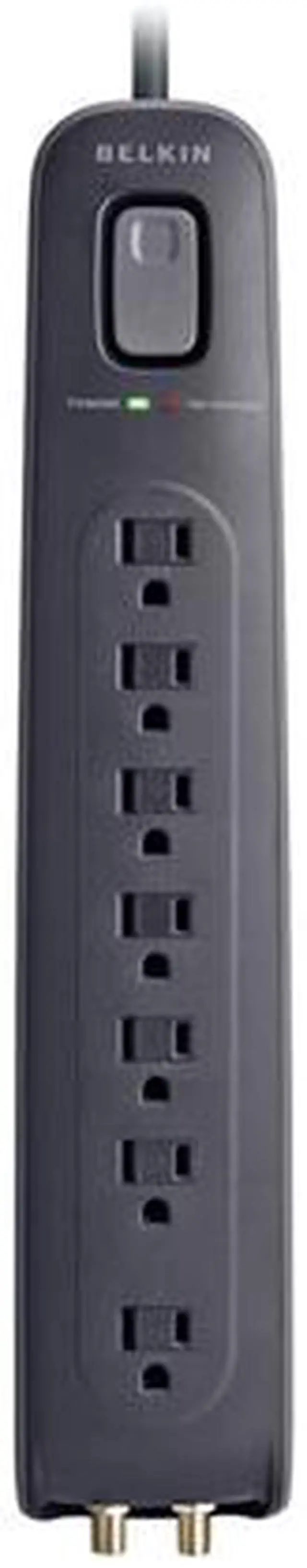 Alt view image 2 of 2 - BELKIN BV107030-04-BLK 4 ft 7 Outlets Surge Suppressor with Telephone Protection