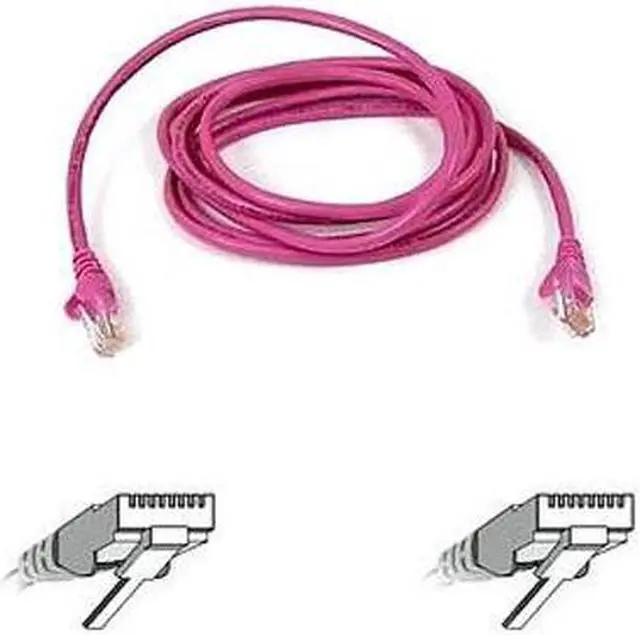 Alt view image 2 of 2 - Belkin A3L791-03-PNK-S 3 ft. Cat 5E Pink Patch Cable CAT5e RJ-45M / RJ-45M