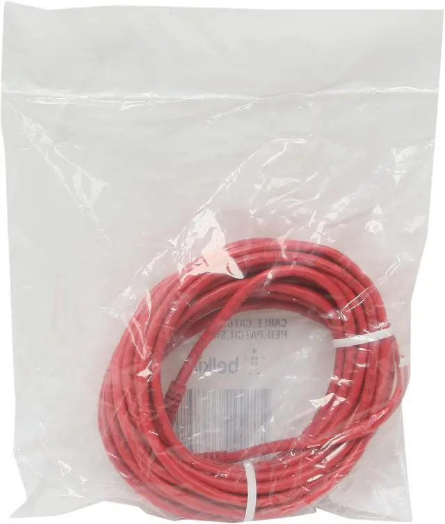 Alt view image 3 of 3 - Belkin A3L980-20-RED-S 20 ft. Cat 6 Red Patch Cable CAT6 RJ-45M / RJ-45M