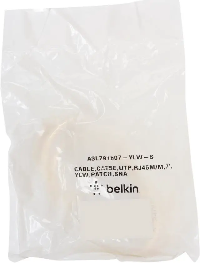 Alt view image 3 of 3 - Belkin A3L791B07-YLW-S 7 ft. Cat 5E Yellow Patch Cable CAT5e RJ-45M / RJ-45M