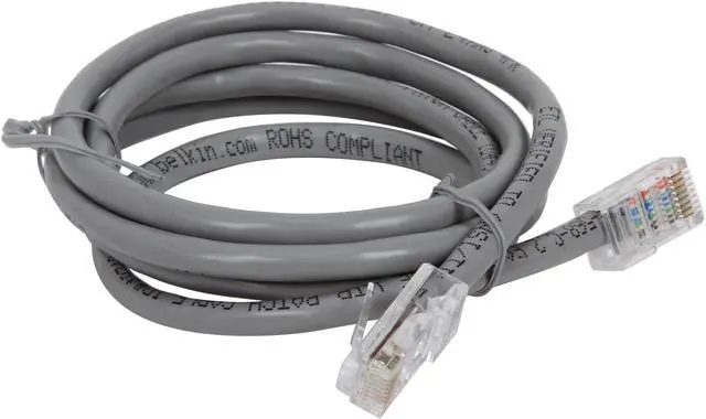 Alt view image 2 of 3 - Belkin A3L791-04 4 ft. Cat 5E Gray Patch Cable CAT5e RJ-45M / RJ-45M