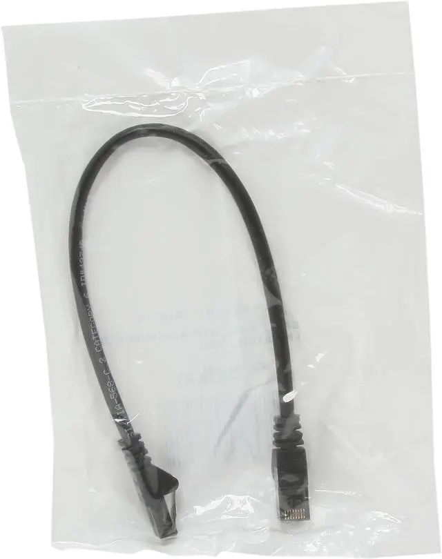 Alt view image 3 of 3 - Belkin A3L980-01-BLK-S 1 ft. Cat 6 Black Patch Cable CAT6 Snagless RJ-45M / RJ-45M
