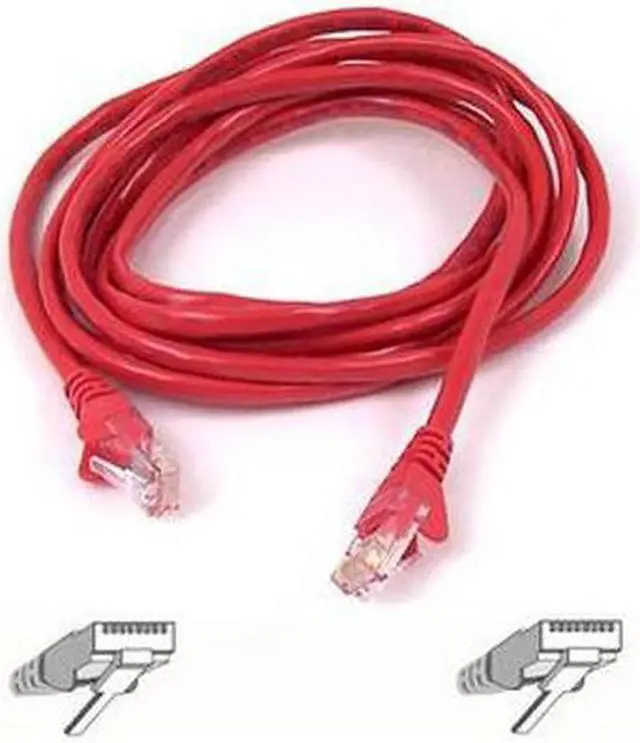 Alt view image 2 of 2 - Belkin A3X126-03-RED-S 3 ft. Cat 5E Red Patch Cable CAT5e Snagless RJ-45M / RJ-45M