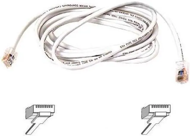 Main image of Belkin A3L980-03-WHT-S 3 ft. Cat 6 White Patch Cable CAT6 Snagless RJ-45M / RJ-45M