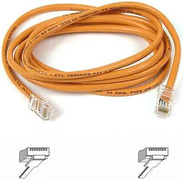 Alt view image 2 of 2 - Belkin A3L791-05-ORG 5 ft. Cat 5E Orange Patch Cable CAT5e RJ-45M / RJ-45M