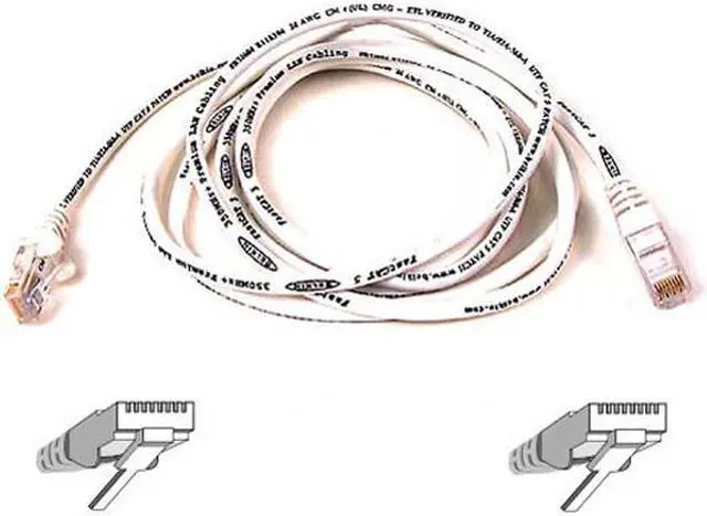 Alt view image 2 of 2 - Belkin A3L791-07-WHT-S 7 ft. Cat 5E White Patch Cable CAT5e Snagless RJ-45M / RJ-45M
