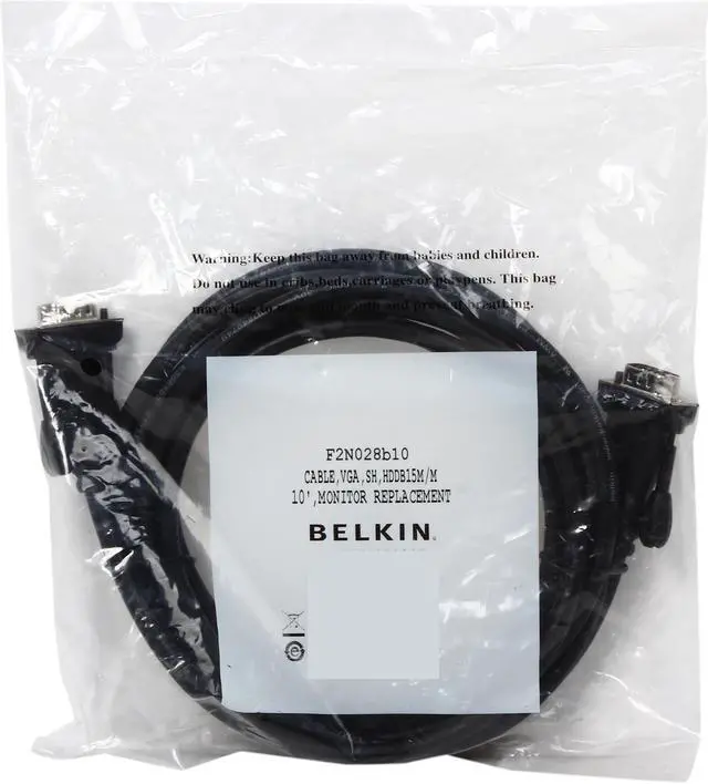 Alt view image 3 of 3 - Belkin F2N028B10 10 ft. Pro Series VGA Monitor Signal Replacement Cable