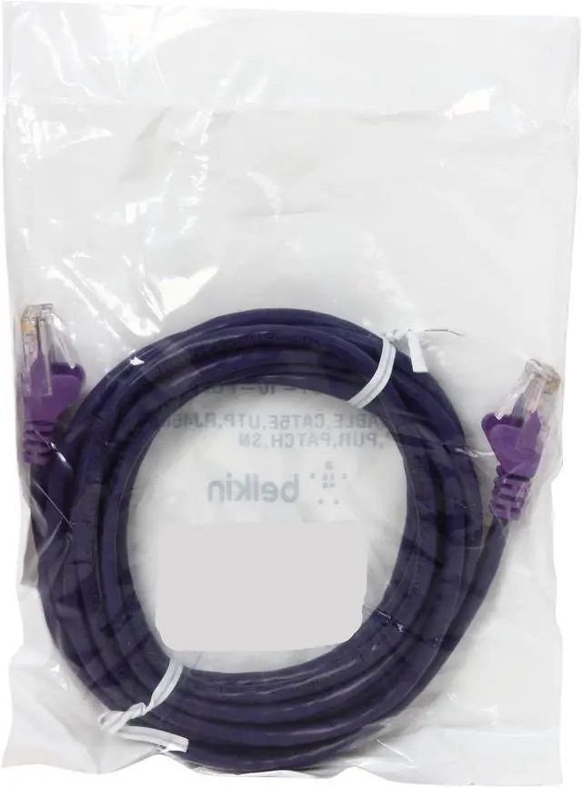 Alt view image 3 of 3 - Belkin A3L791-10-PUR-S 10 ft. Cat 5E Purple Patch Cable