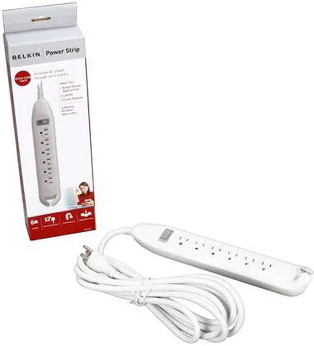 Alt view image 4 of 4 - BELKIN F9D160-12 6 Outlets Power Strip 12 ft. Cord Length