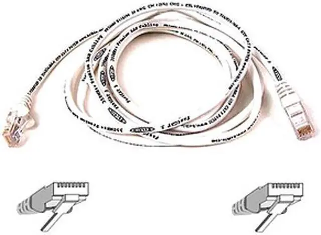 Alt view image 2 of 2 - Belkin A3L791-01-WHT-S 1 ft. Cat 5E White CAT 5e RJ45 Patch Cable  White Snagless