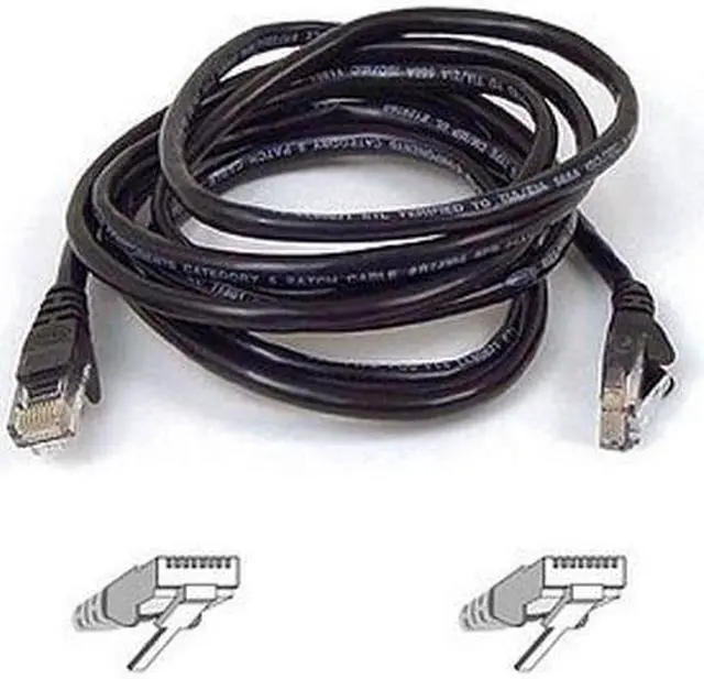 Alt view image 2 of 2 - Belkin A3L791-01-BLK-S 1 ft. Cat 5E Black CAT 5e UTP RJ45(M-M) Patch Cable  Black Snagless