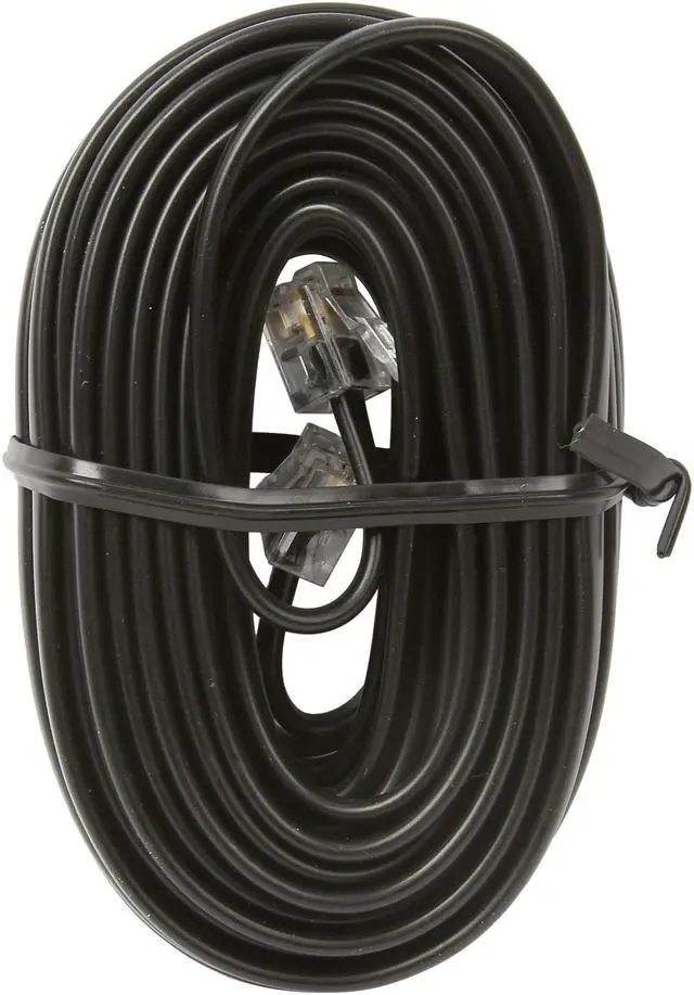 Alt view image 2 of 3 - Belkin Model F8V100-25-BK 25 ft. RJ-11 Phone Cable Male to Male