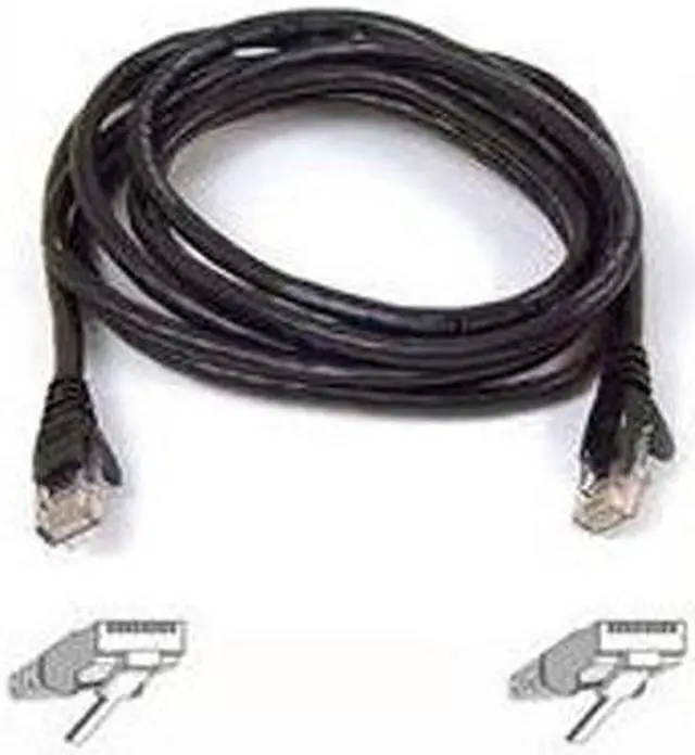 Alt view image 2 of 2 - Belkin A3L781-07-BLK 7 ft. Cat 5E Black RJ45M/RJ45M Snagless Patch Cable