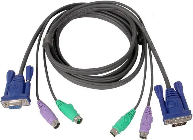Main image of IOGEAR 10 ft. All-In-One Micro-Lite Bonded KVM Cable, PS/2 G2L5003P