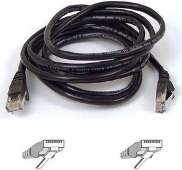 Main image of Belkin A3L791-18IN-BLK 18 in. Cat 5E Black Network Cable