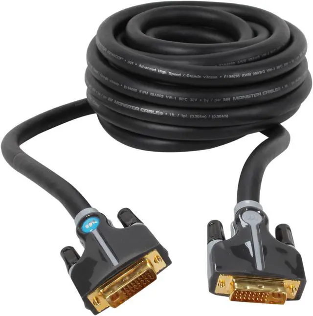 Alt view image 2 of 3 - Monster Cable 122092-00 Black DVI to DVI Male to Male Digital Life High Performance DVI-D Monitor Cable - Advanced High Speed