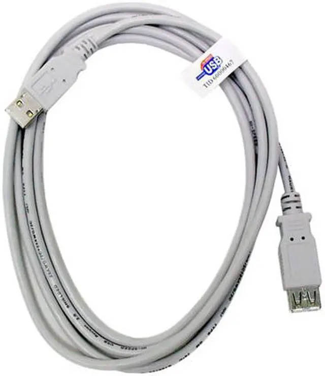 Main image of GENERIC 10U2-02106-E Gray USB 2.0 Extension Cable, AM/ AF - OEM