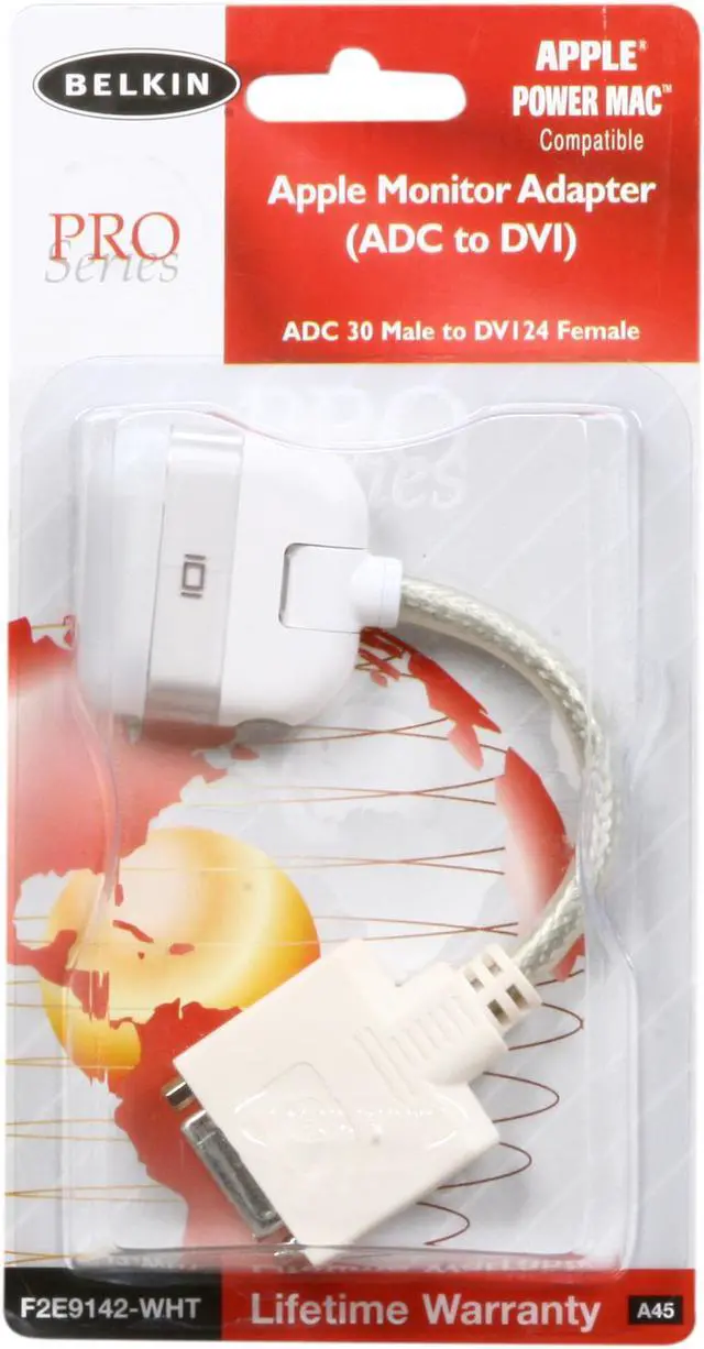 Alt view image 4 of 4 - BELKIN F2E9142-WHT Apple Monitor ADC to DVI Adapter