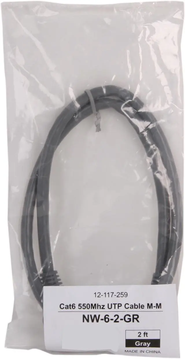 Alt view image 3 of 3 - Coboc 2 ft. Cat 6 550MHz UTP Network Cable (Gray)