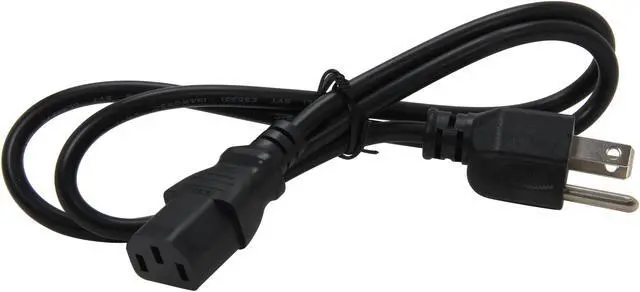 Alt view image 2 of 3 - Coboc POWER-MF-3-BK 18AWG Universal Power Cord for NEMA 5-15P to IEC320C13, Black (3 Feet/0.91 Meters)