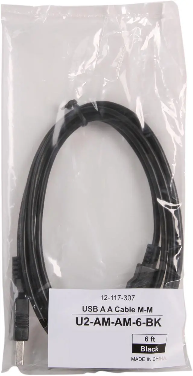 Alt view image 3 of 3 - Coboc 6 ft. USB 2.0 A Male to A Male Cable (Black)