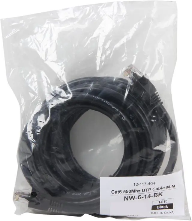 Alt view image 3 of 3 - Coboc 14 ft. Cat 6 550Mhz UTP Network Cable (Black)