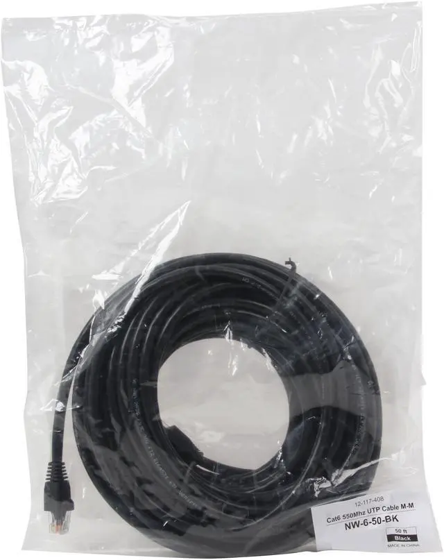 Alt view image 3 of 3 - Coboc 50 ft. Cat 6 550MHz UTP Network Cable (Black)