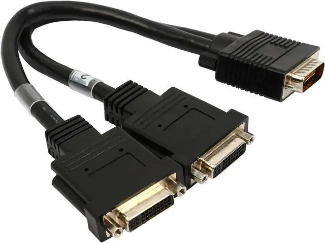Alt view image 2 of 3 - Coboc DMS59-Y-DVI-1-BK 1ft Black Color LFH/DMS-59 Male to Dual DVI-I(24+1) Female Splitter Y Cable
