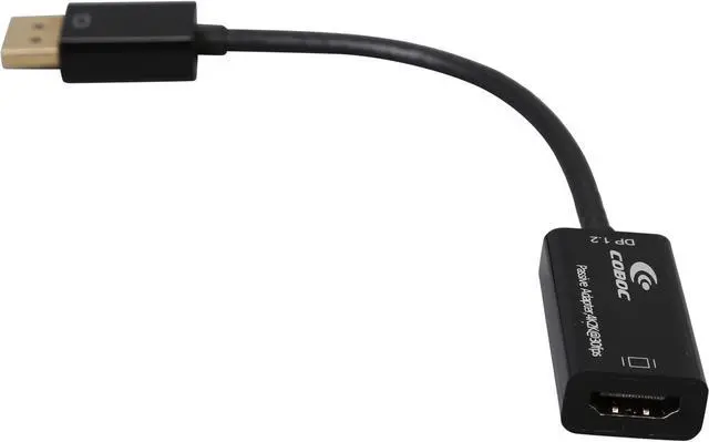 Main image of Coboc AD-DP2HD4K-6-BK 6 inch Black Color DisplayPort V1.2 to HDMI Passive Video Adapter Converter w/Audio - DP to HDMI - 4K x 2K