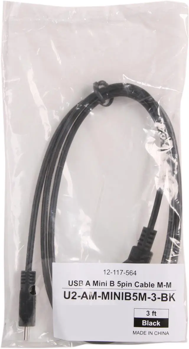 Alt view image 3 of 3 - Coboc 3 ft. USB 2.0 A Male to Mini-B 5-pin Male Cable (Black)
