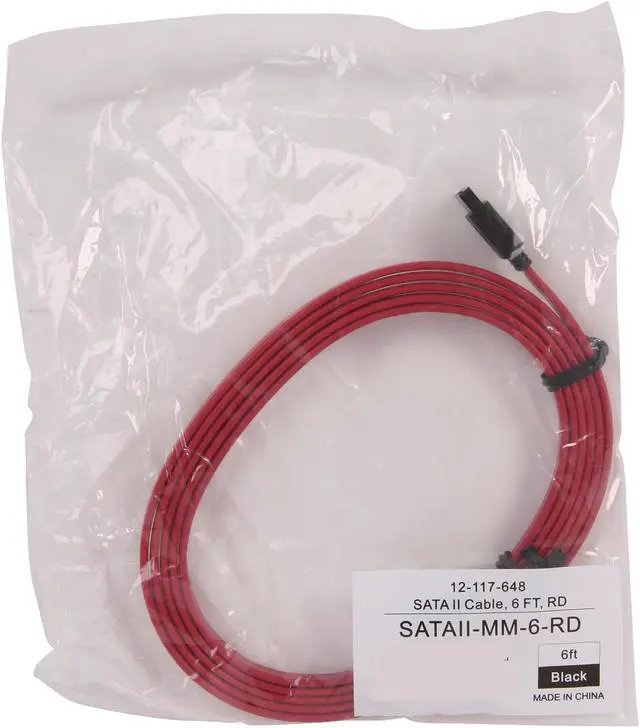 Alt view image 3 of 3 - Coboc 6 ft. Serial ATA (SATA) 2 Cable (Red)
