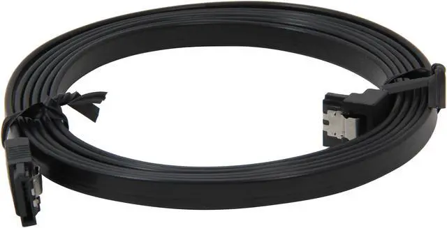 Alt view image 2 of 3 - Coboc 6 ft. Serial ATA (SATA) 3 Cable w/ Metal Latch - 90 Degree to 180 Degree (Black)
