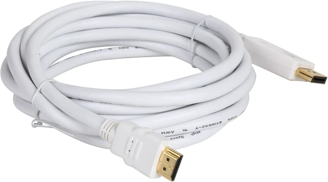 Alt view image 2 of 3 - Coboc DP2HD4K-10-WH 10ft White Color DisplayPort V1.2 to HDMI Passive Video Adapter Converter w/Audio - DP to HDMI - 4K x 2K