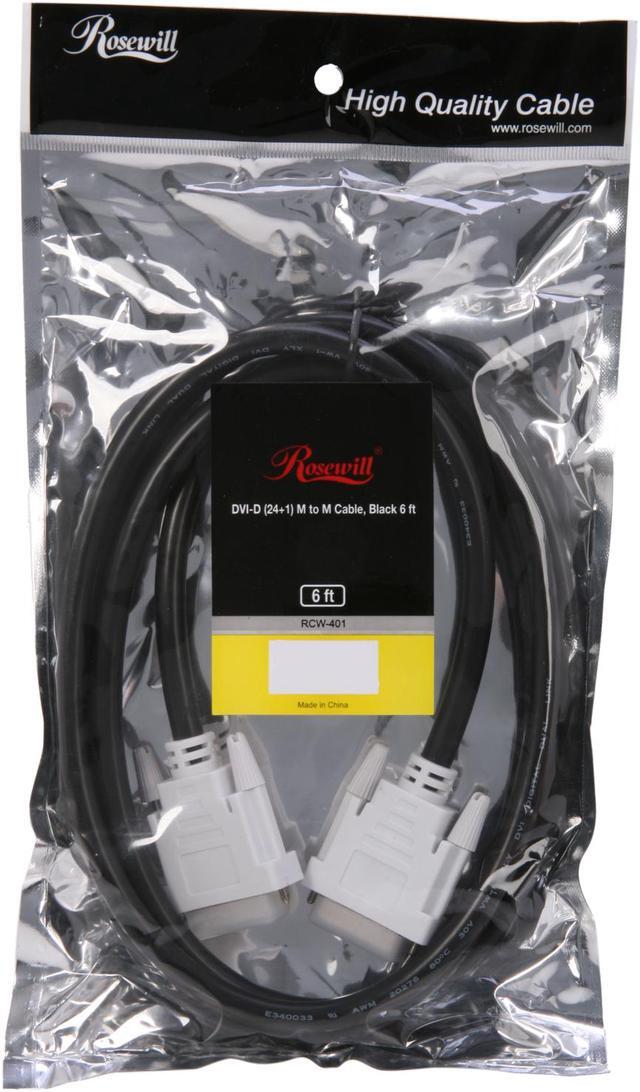 Alt view image 3 of 3 - Rosewill 6ft. DVI-D (24+1) Male to DVI-D (24+1) Male Digital Dual Link Cable, Model RCW-401