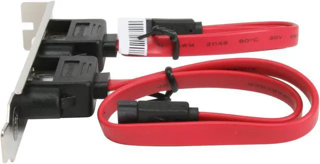 Alt view image 4 of 6 - Rosewill RC-202 Internal SATA to eSATA II External 2Port Host Bracket Cable 11"