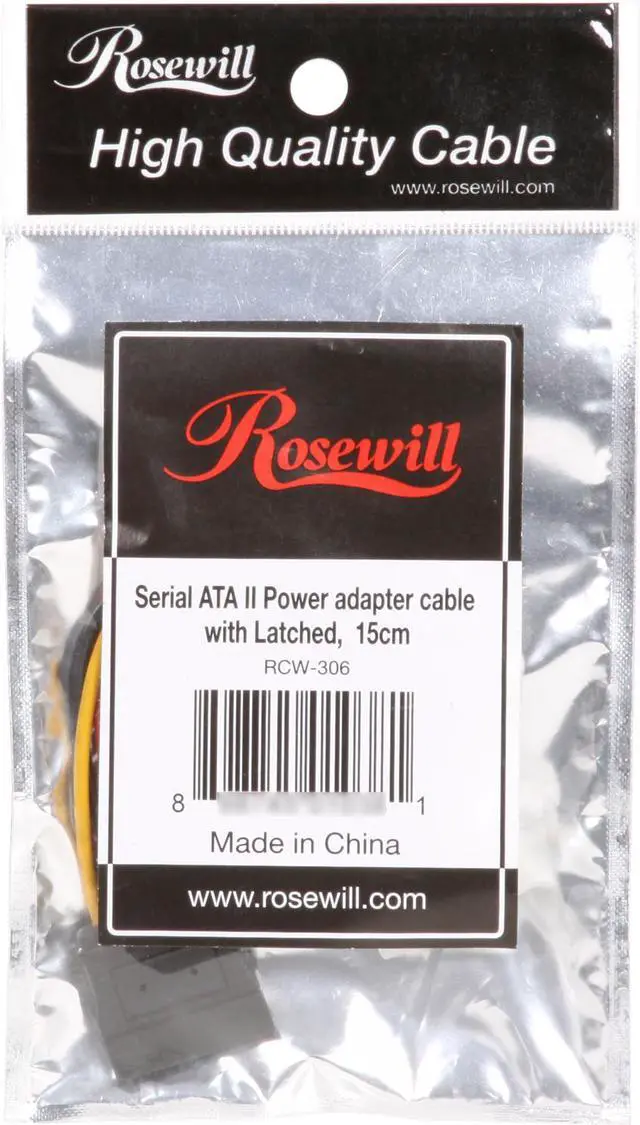 Alt view image 3 of 3 - Rosewill RCW-306 - 6" Serial ATA (SATA) II 5.25" Male to 15-Pin Serial ATA Female Multi-Color Power Adapter Cable