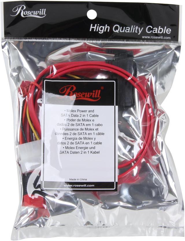 Alt view image 3 of 3 - Rosewill RCW-307 - 6" Power Cable & 30" Data Cable - Serial ATA Data and Power Combination Cable