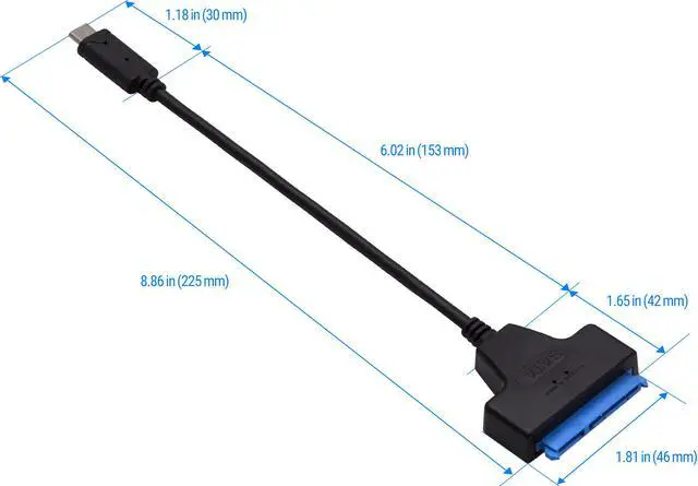Alt view image 2 of 6 - Rosewill RCW-608 USB Type C to SATA Adapter Cable for 2.5" SATA SSD HDD, Support SATA III / II / I and UASP