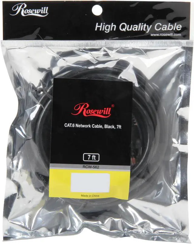 Alt view image 3 of 3 - Rosewill RCW-562 - 7-Foot Cat 6 Network Cable - Black