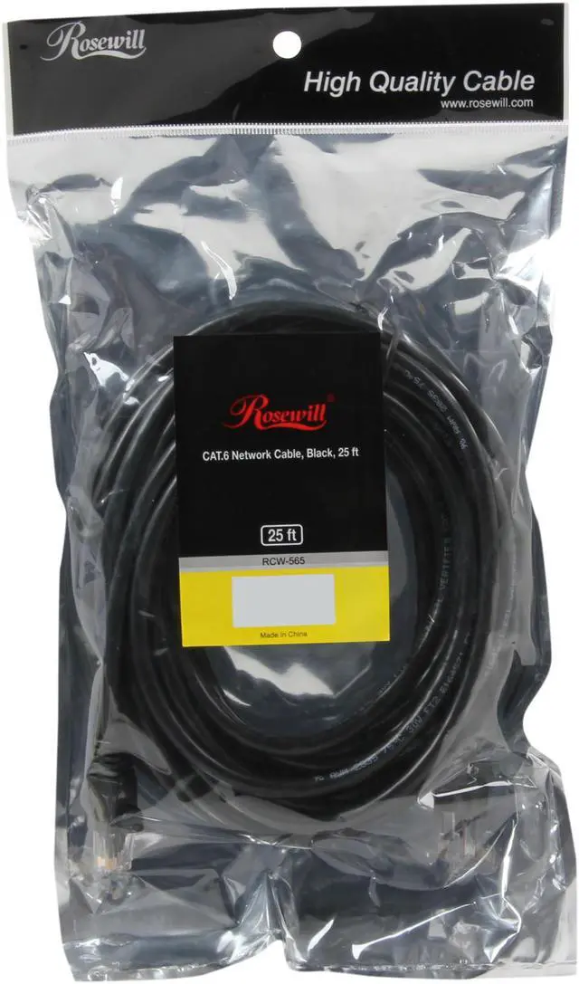 Alt view image 3 of 3 - Rosewill RCW-565 - 25-Foot Cat 6 Network Cable - Black