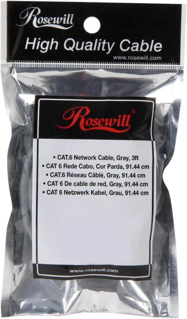 Alt view image 3 of 3 - Rosewill RCW-579 - 3-Foot Cat 6 Network Cable - Gray