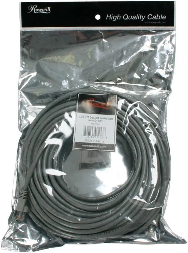 Alt view image 3 of 3 - Rosewill RCW-585 - 75-Foot Cat 6 Network Cable - Gray
