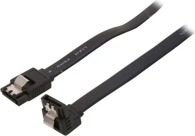 Main image of Rosewill RC-18"-SA2-90-BK SATA Cable 90 Degree Right Angle SATA III 6.0 Gbps, SATA Cable 18 Inches, SATA 3 Cable - 18 Inches, Black
