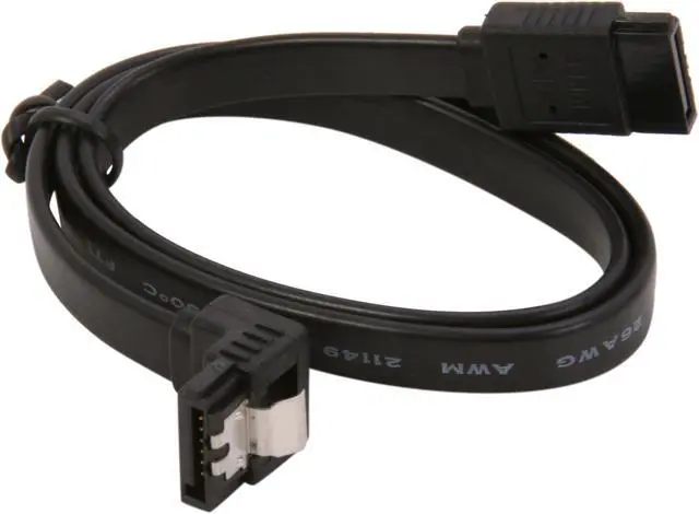 Alt view image 2 of 3 - Rosewill RC-18"-SA2-90-BK SATA Cable 90 Degree Right Angle SATA III 6.0 Gbps, SATA Cable 18 Inches, SATA 3 Cable - 18 Inches, Black