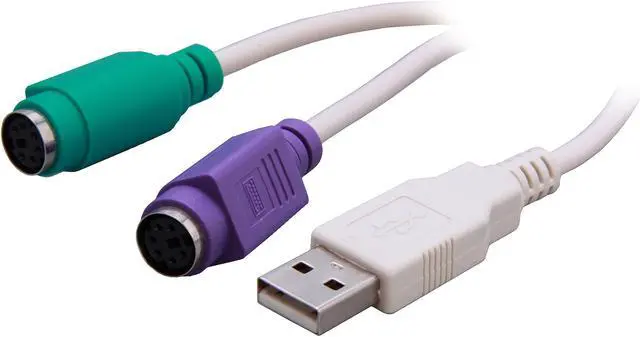 Main image of Rosewill RC-USB-PS2-BG 6" USB to Dual PS/2 Adapter Cable - Beige