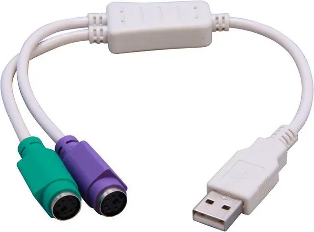 Alt view image 2 of 3 - Rosewill RC-USB-PS2-BG 6" USB to Dual PS/2 Adapter Cable - Beige