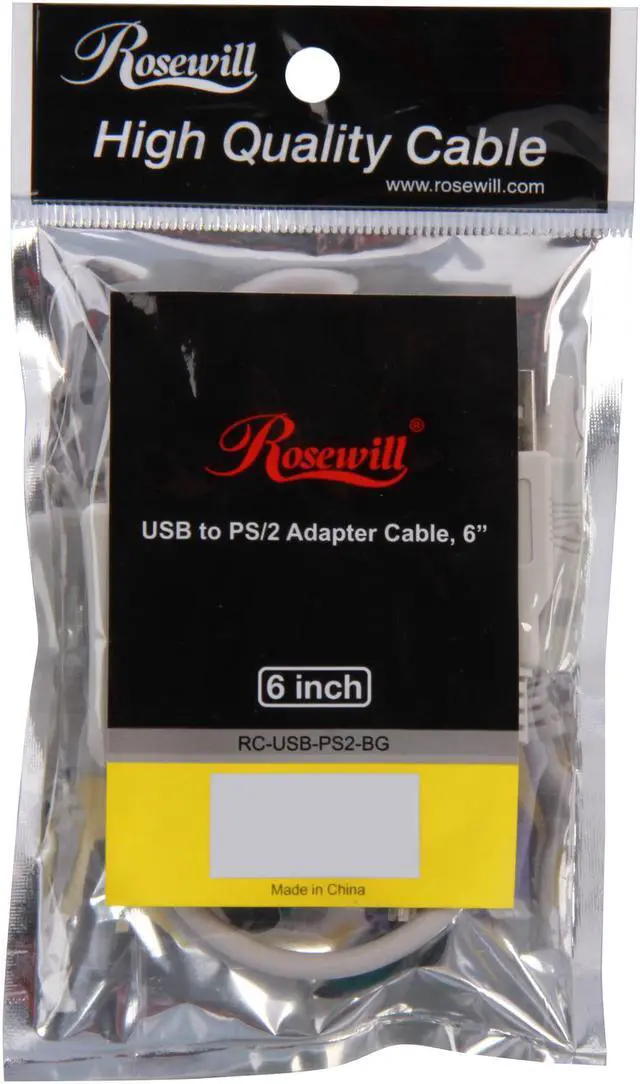 Alt view image 3 of 3 - Rosewill RC-USB-PS2-BG 6" USB to Dual PS/2 Adapter Cable - Beige