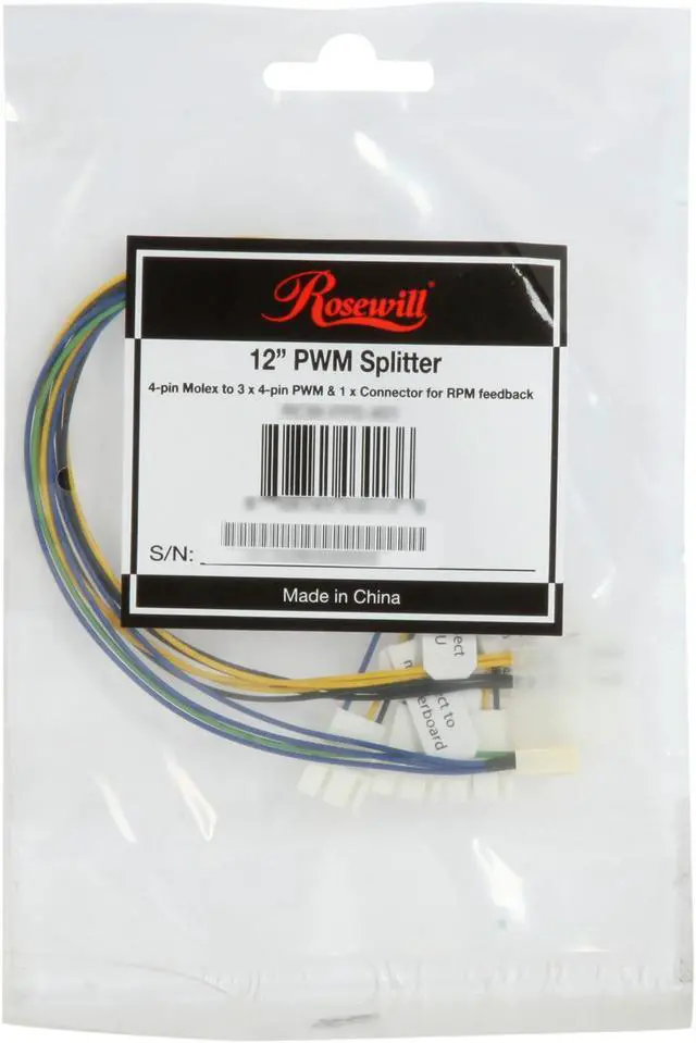 Alt view image 3 of 3 - Rosewill RCW-FPS-401 1 ft. PWM Splitter