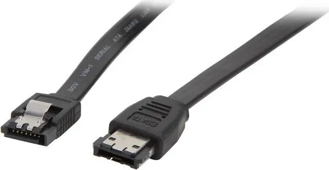 Main image of Rosewill 3.3-Foot Black Flat eSATA to SATA Cable - Supports 6 Gbps, 3 Gbps, and 1.5 Gbps Transfer Rates (RC-3.28-SATA-MM-BK)