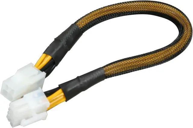 Alt view image 2 of 3 - Rosewill 9.5" EPS 8-Pin Male to ATX 4-Pin Female Cable with Cable Sleeve Model RCA-RU9.5-P8M-P4F